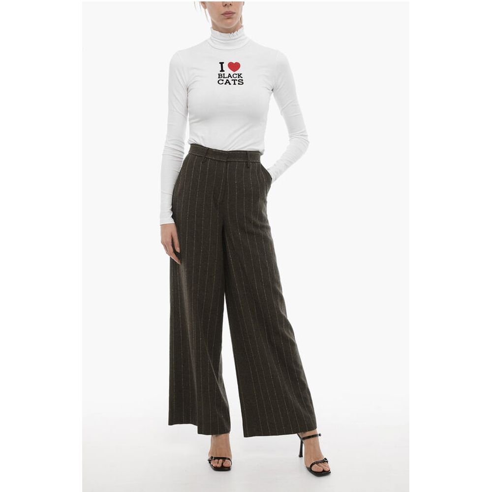 Remain Pinestripe Wool Blend Wide Pants