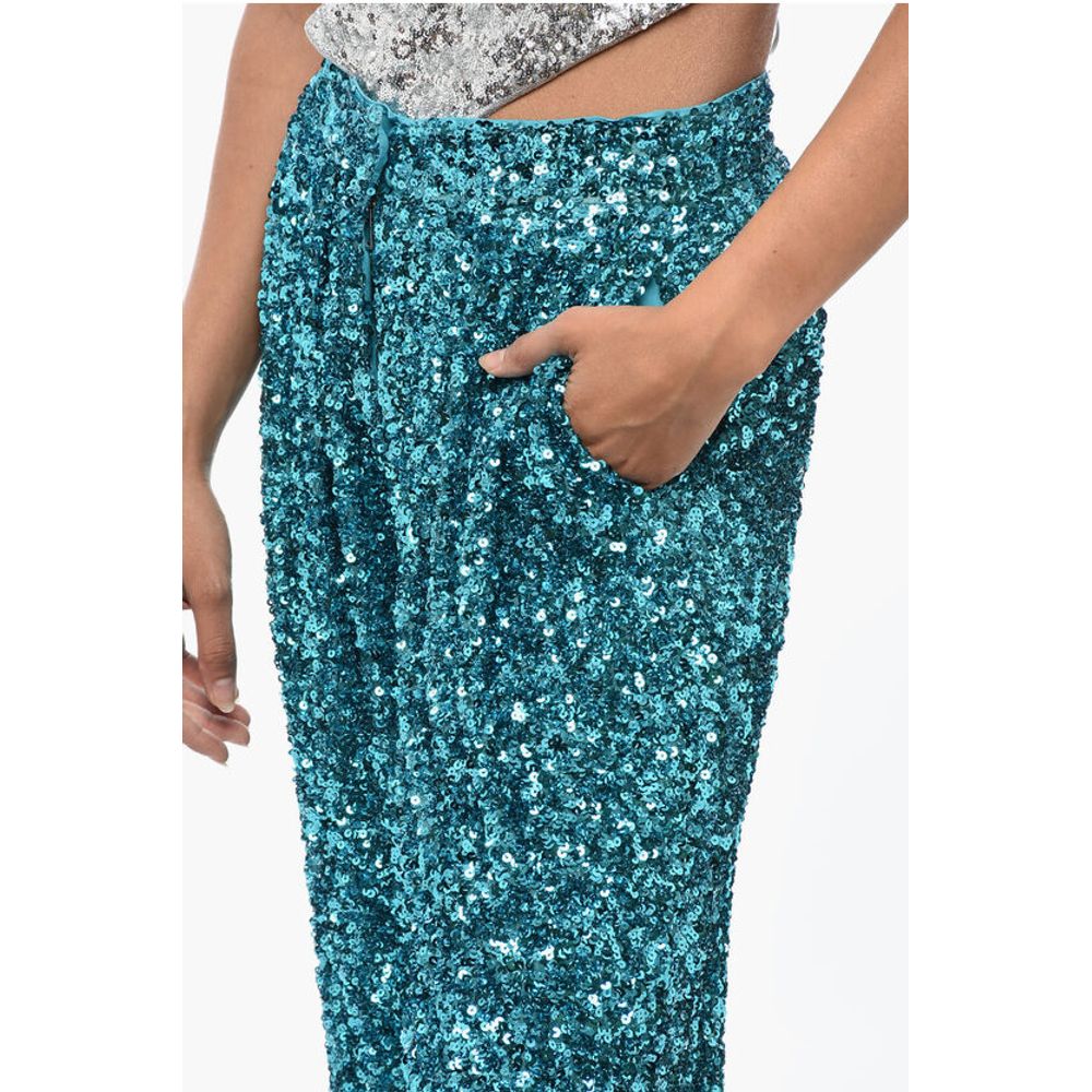 Rotate Sequined ALEXA Wide-Leg Pant
