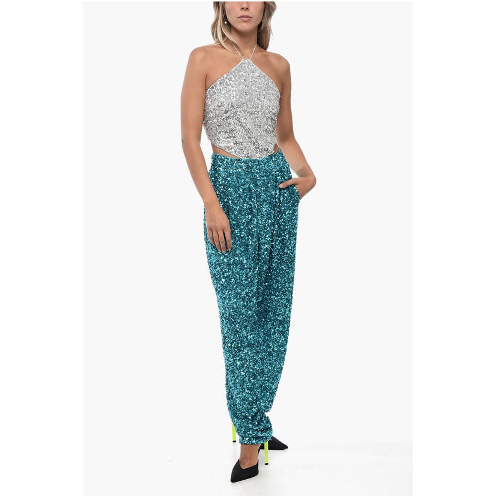 Rotate Sequined ALEXA Wide-Leg Pant