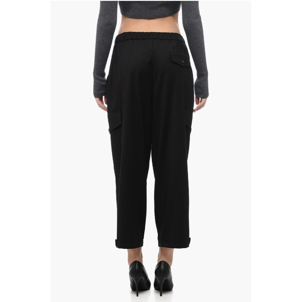 Edra Solid Color Single Pleat Cargo Pants