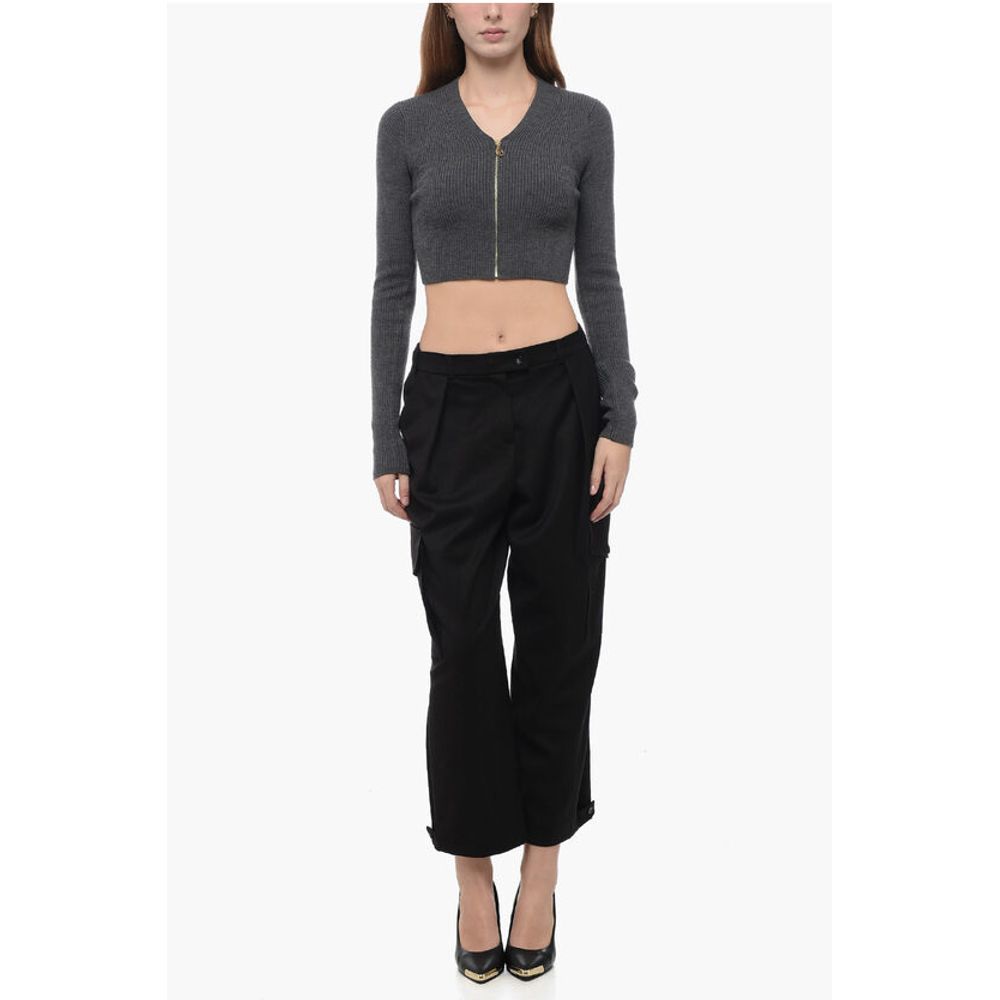 Edra Solid Color Single Pleat Cargo Pants