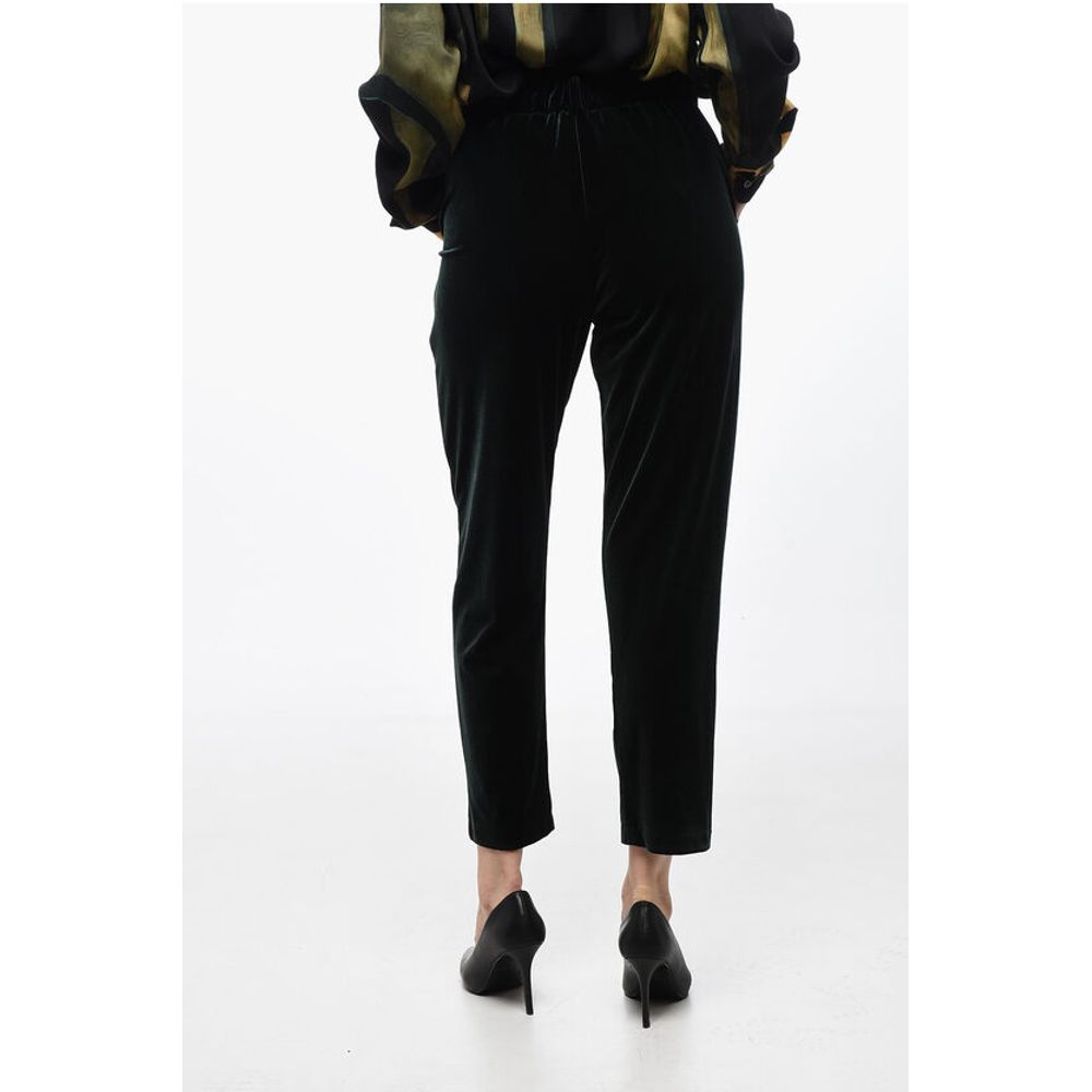 Edra Velvet Lurex Pants with Elastic Waistband