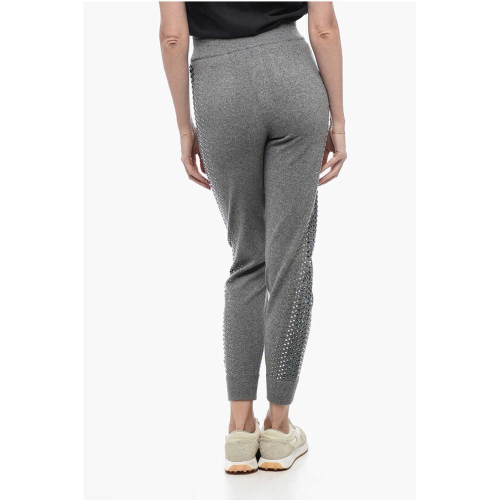 Philipp Plein Knitted KELLY Joggers with Rhinestoned Detail