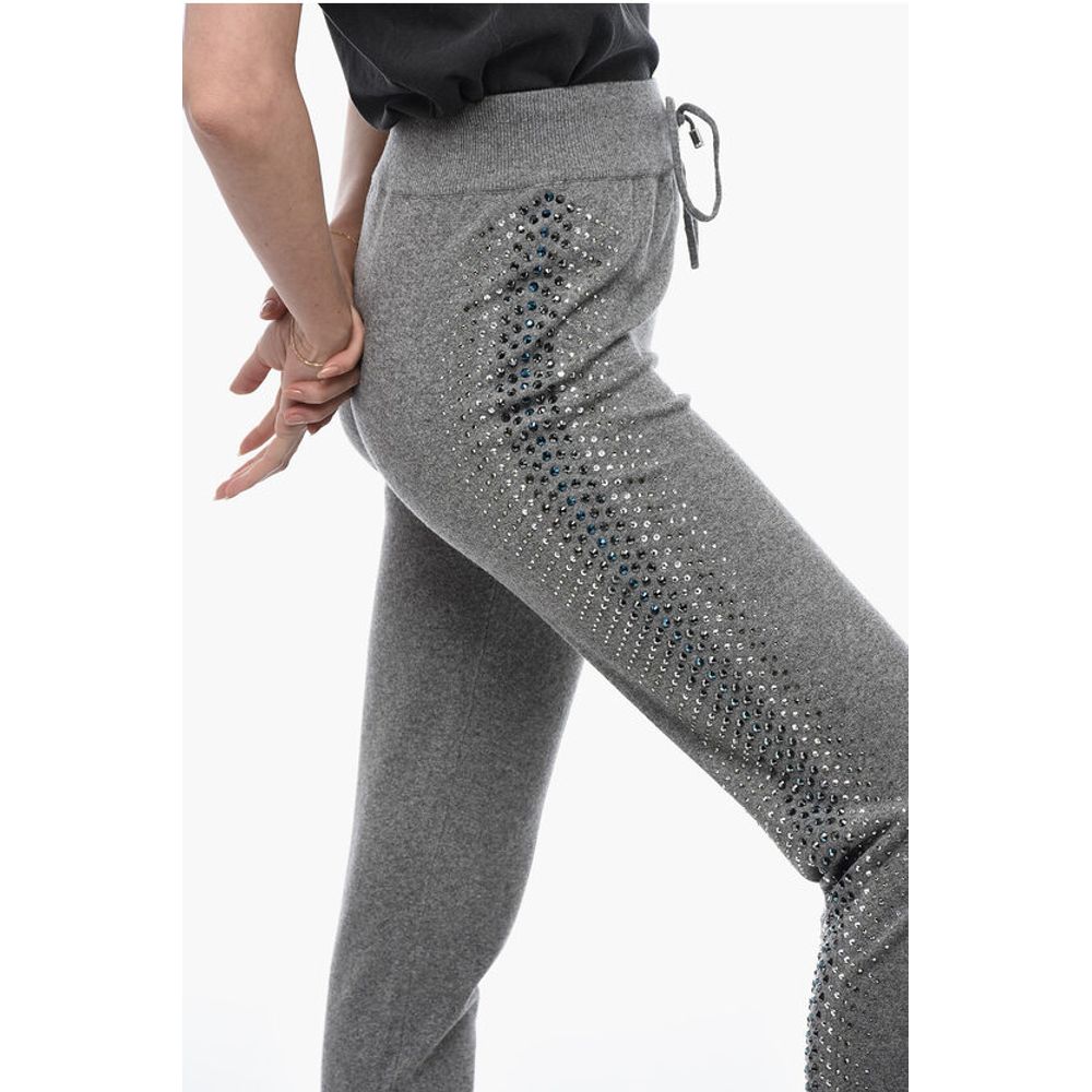 Philipp Plein Knitted KELLY Joggers with Rhinestoned Detail