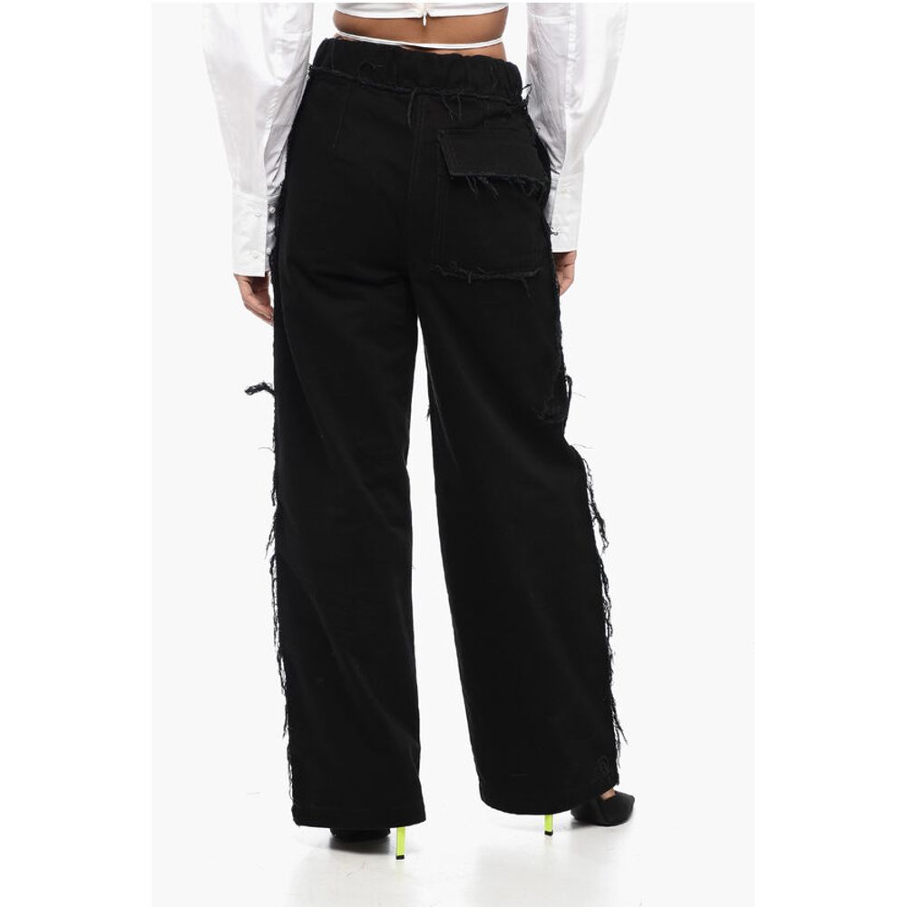 Dries Van Noten Cotton Cargo Denims with Raw-cut Details
