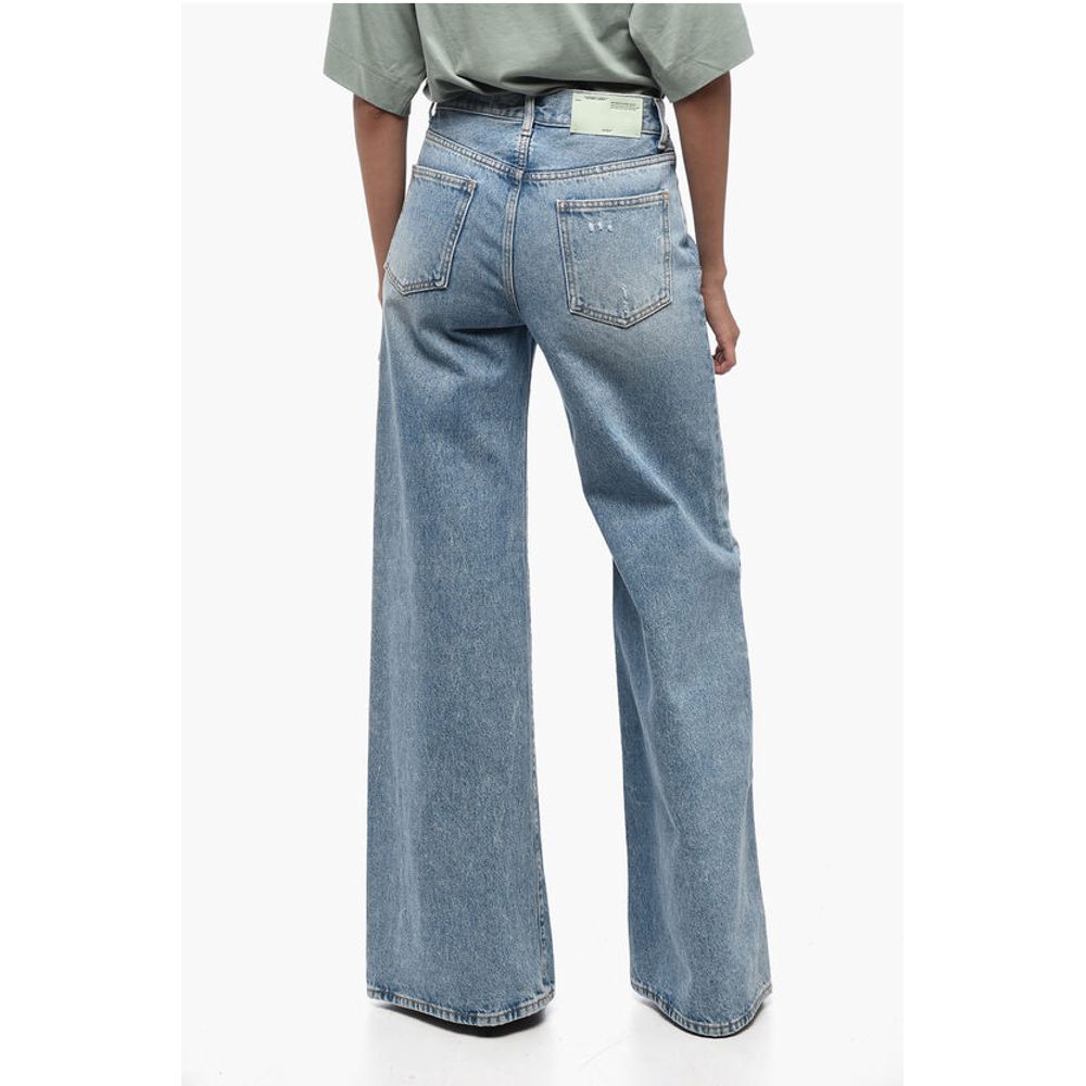 Off-White MAIN LABEL Mid Wash Flared Fit Denims 30cm