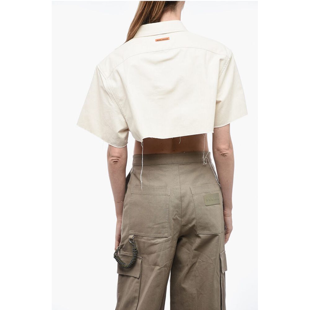 Heron Preston EXRAY Cropped Fit Shirt with Raw-cut Edges