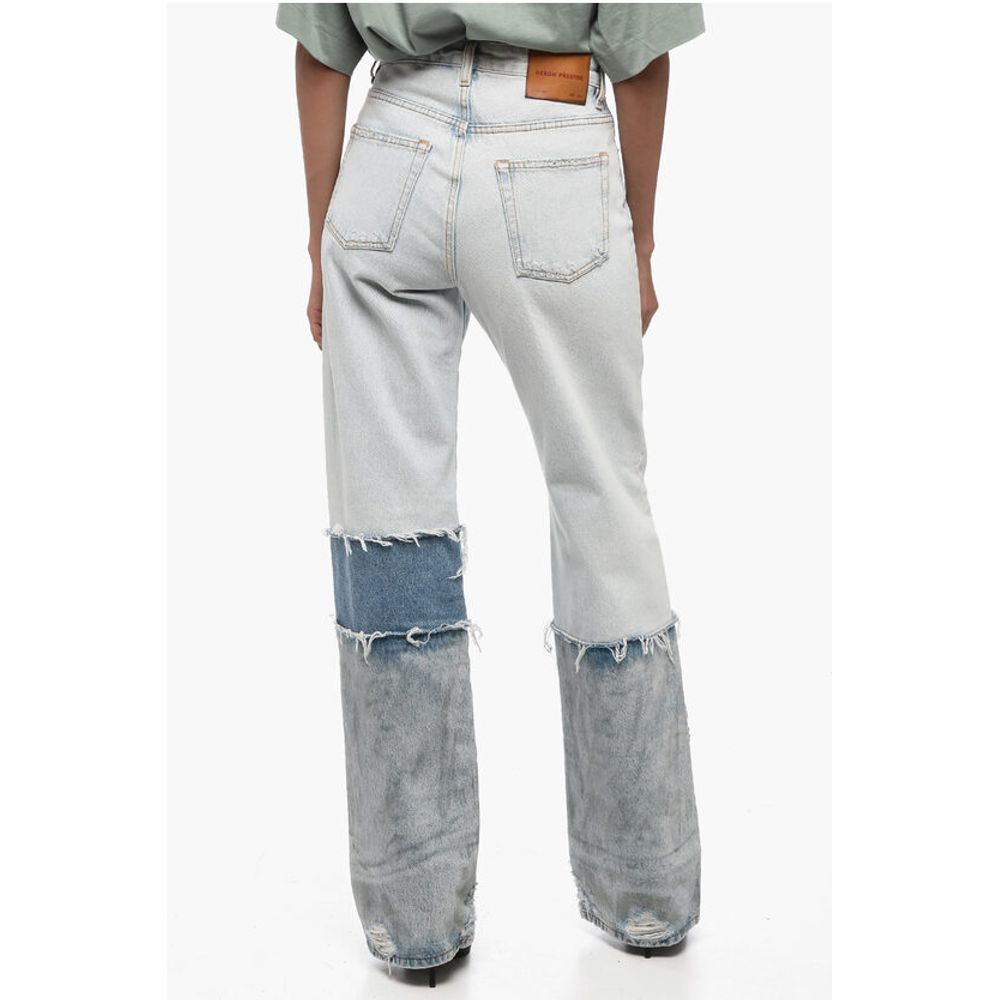 Heron Preston Cotton Boyfriend Fit Denims with Contrasting Bands 24cm