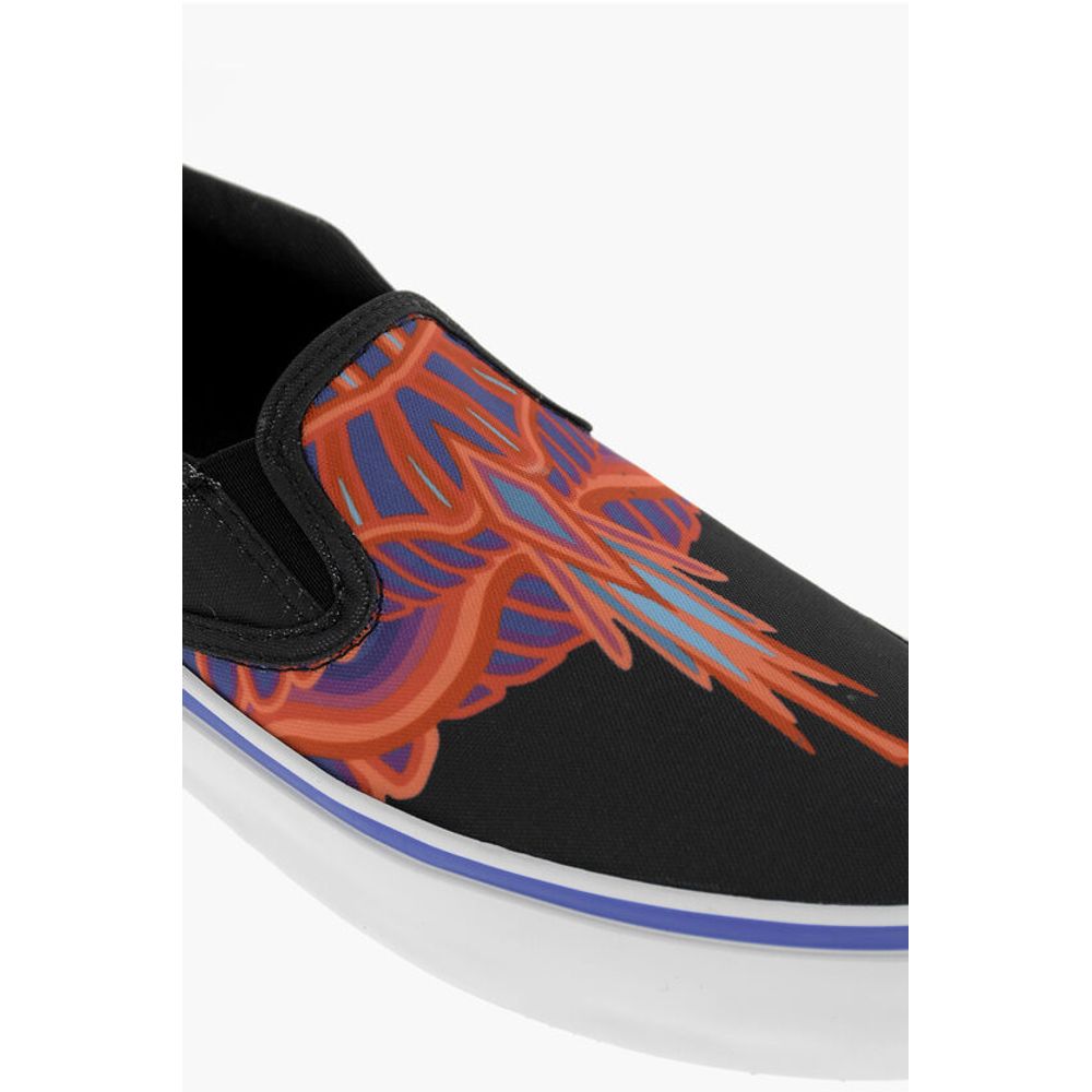 Marcelo Burlon Canvas CURVES WINGS Slip On Sneakers