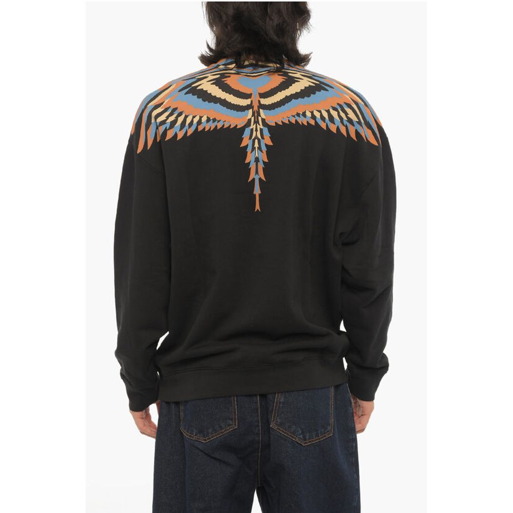Marcelo Burlon Brushed Cotton OPTICAL WINGS Crew-neck Sweatshirt