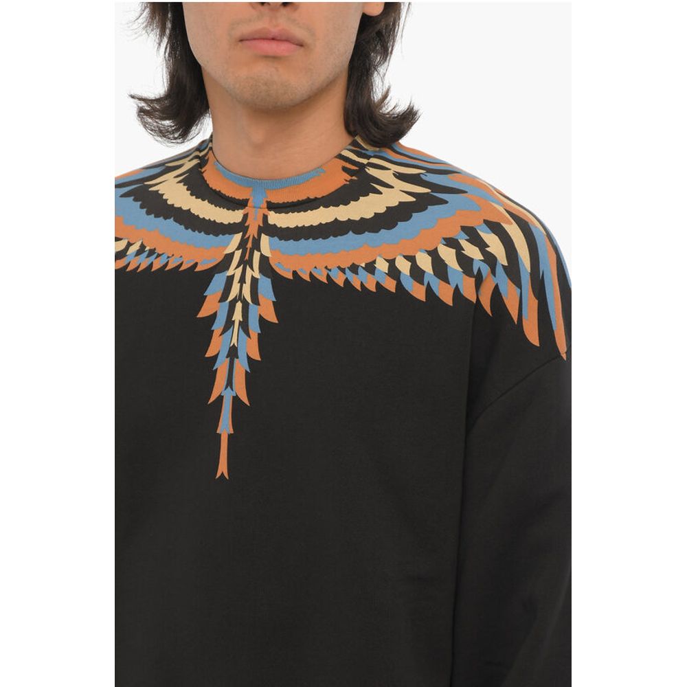 Marcelo Burlon Brushed Cotton OPTICAL WINGS Crew-neck Sweatshirt