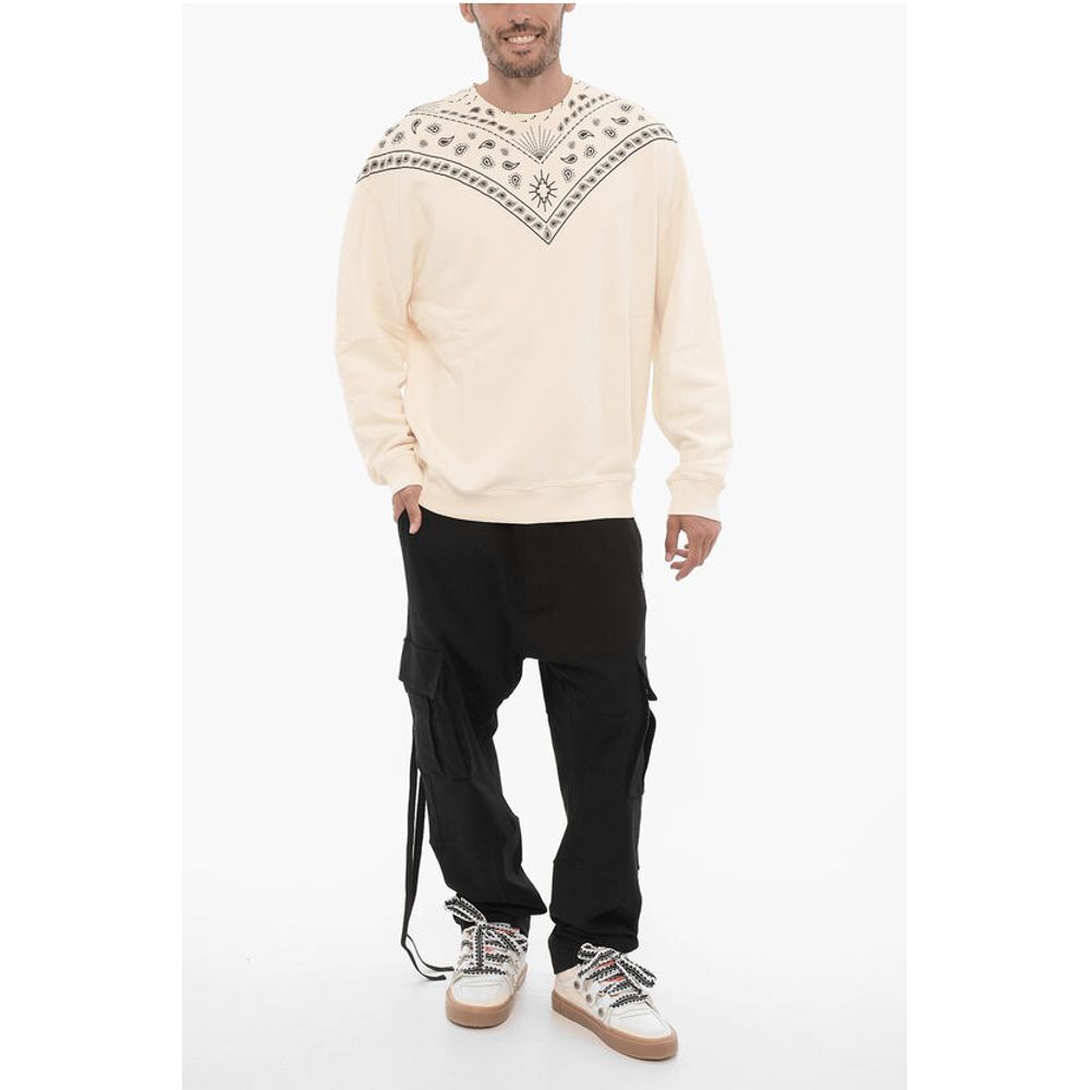 Marcelo Burlon Crew-Neck Sweatshirt with Bandana Motif