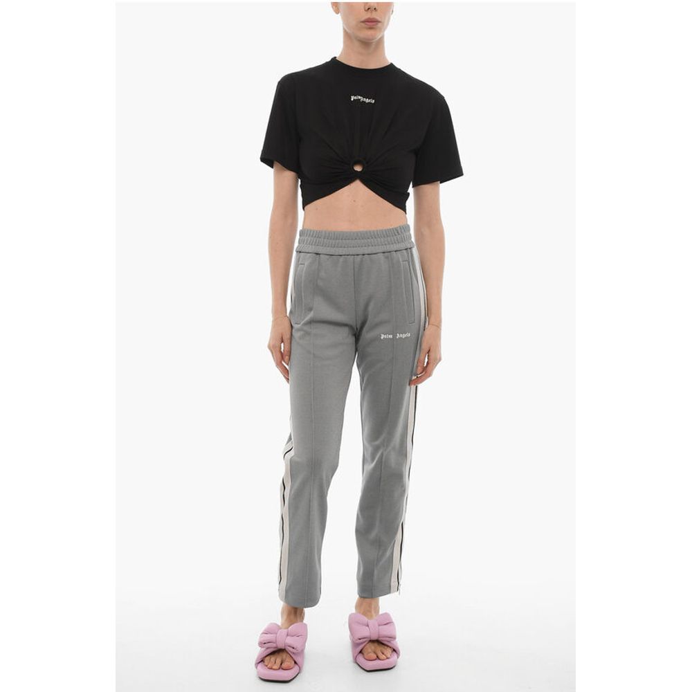 Palm Angels High-Waisted Joggers with Ankle Zip