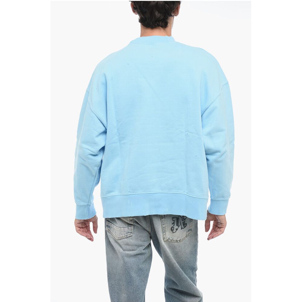Palm Angels Brushed Cotton RAINBOW Crewneck Sweatshirt
