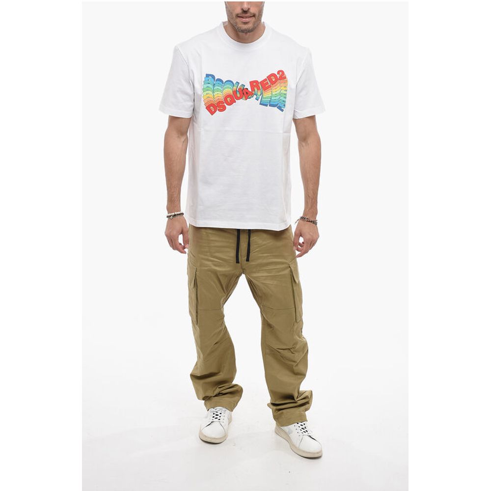 Dsquared² Printed Crewneck T-shirt with Multicolored Logo
