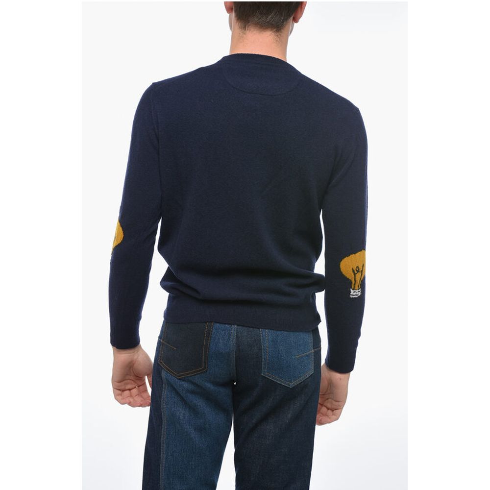 Altea Crew Neck LUNETTA Virgin Wool Sweater with Patches