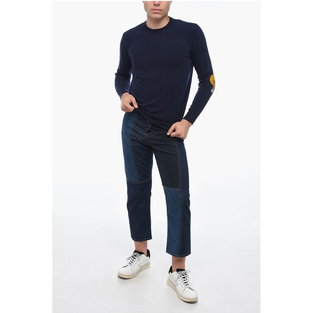 Altea Crew Neck LUNETTA Virgin Wool Sweater with Patches