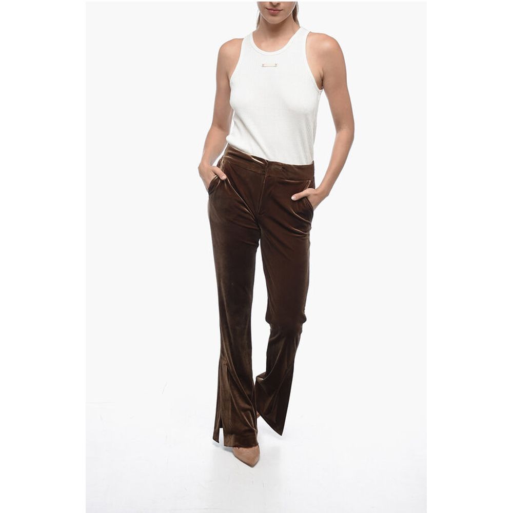 Dont At Me Label 4 Pocket Chenille Pants with Ankle Splits