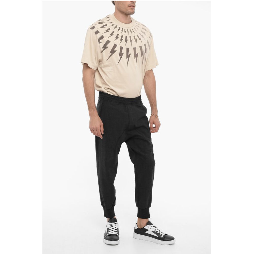 Neil Barrett Slouch Fit CHARLIE Casual Pants with Drawstring Waist