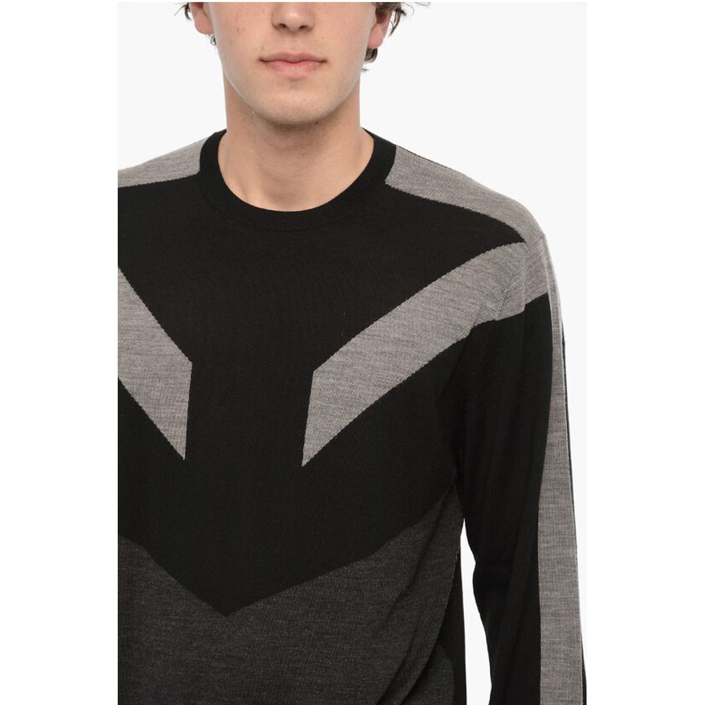 Neil Barrett Two-Tone Wool MODERNIST Sweater