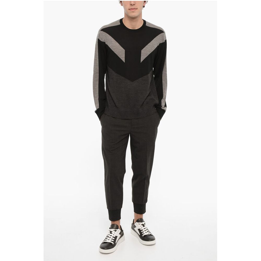 Neil Barrett Two-Tone Wool MODERNIST Sweater