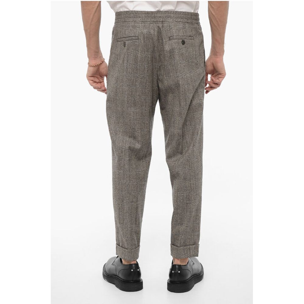 Neil Barrett District Check Motif Low Waisted REM Pants