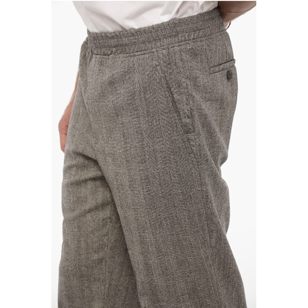 Neil Barrett District Check Motif Low Waisted REM Pants