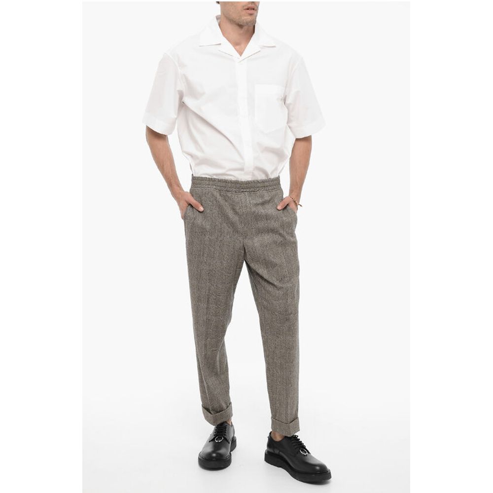 Neil Barrett District Check Motif Low Waisted REM Pants