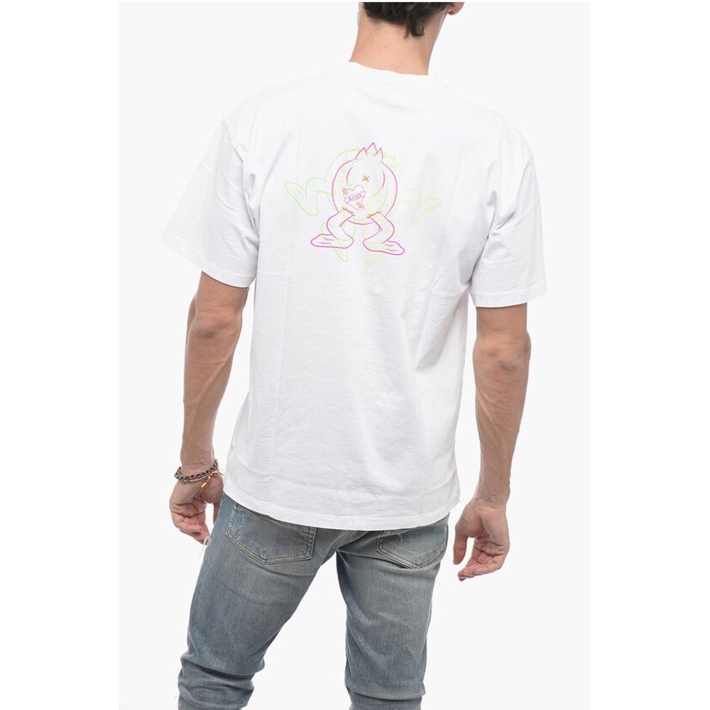 Aries Crew-neck Cotton T-shirt with Logo Maxi