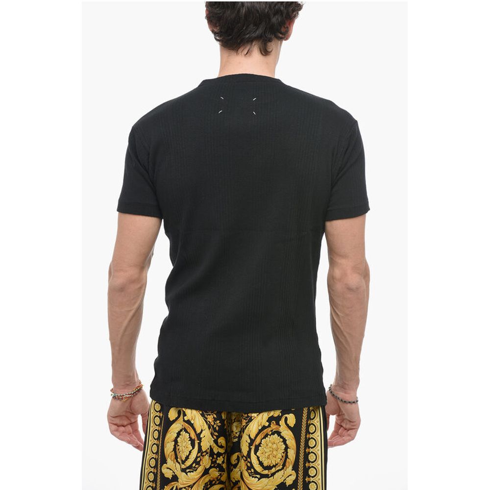 Maison Margiela MM1 Ribbed Cotton T-shirt with Application