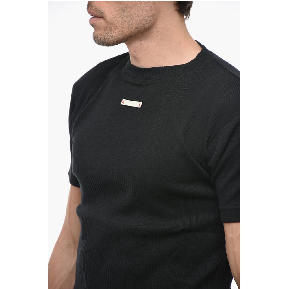Maison Margiela MM1 Ribbed Cotton T-shirt with Application