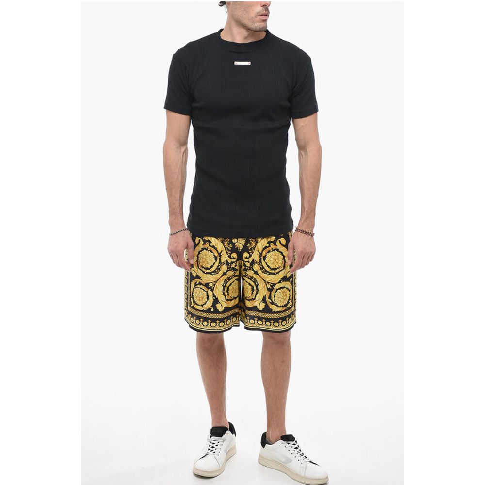 Maison Margiela MM1 Ribbed Cotton T-shirt with Application