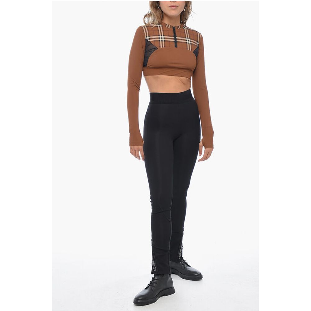Burberry Tartan Crop Top with Mesh Inserts