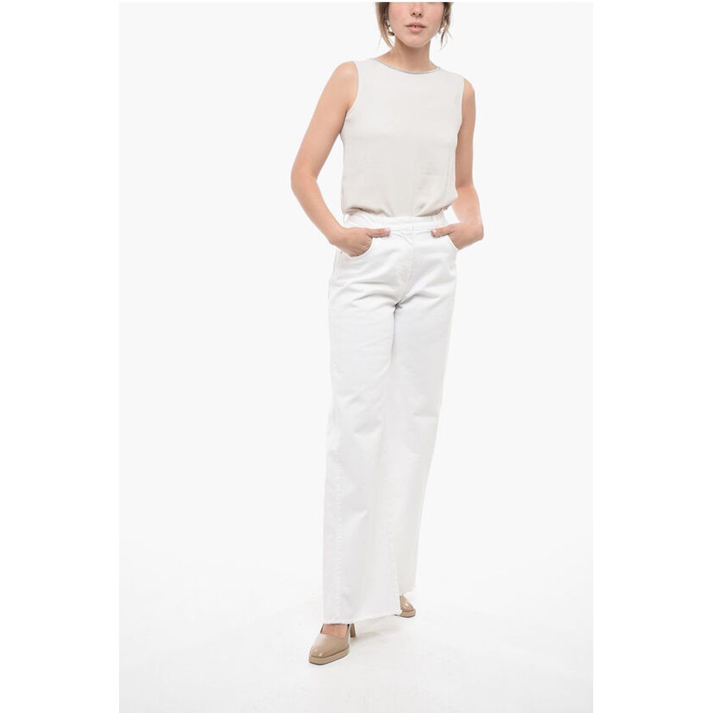 Fabiana Filippi Denim Palazzo Pants with Fringed Bottom