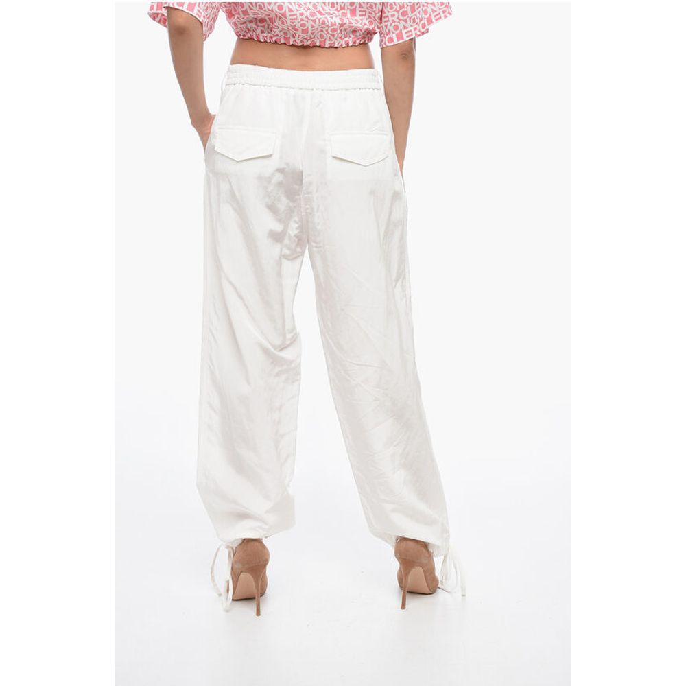 MSGM Flax Blend Pants with Drawtringed Cuffs