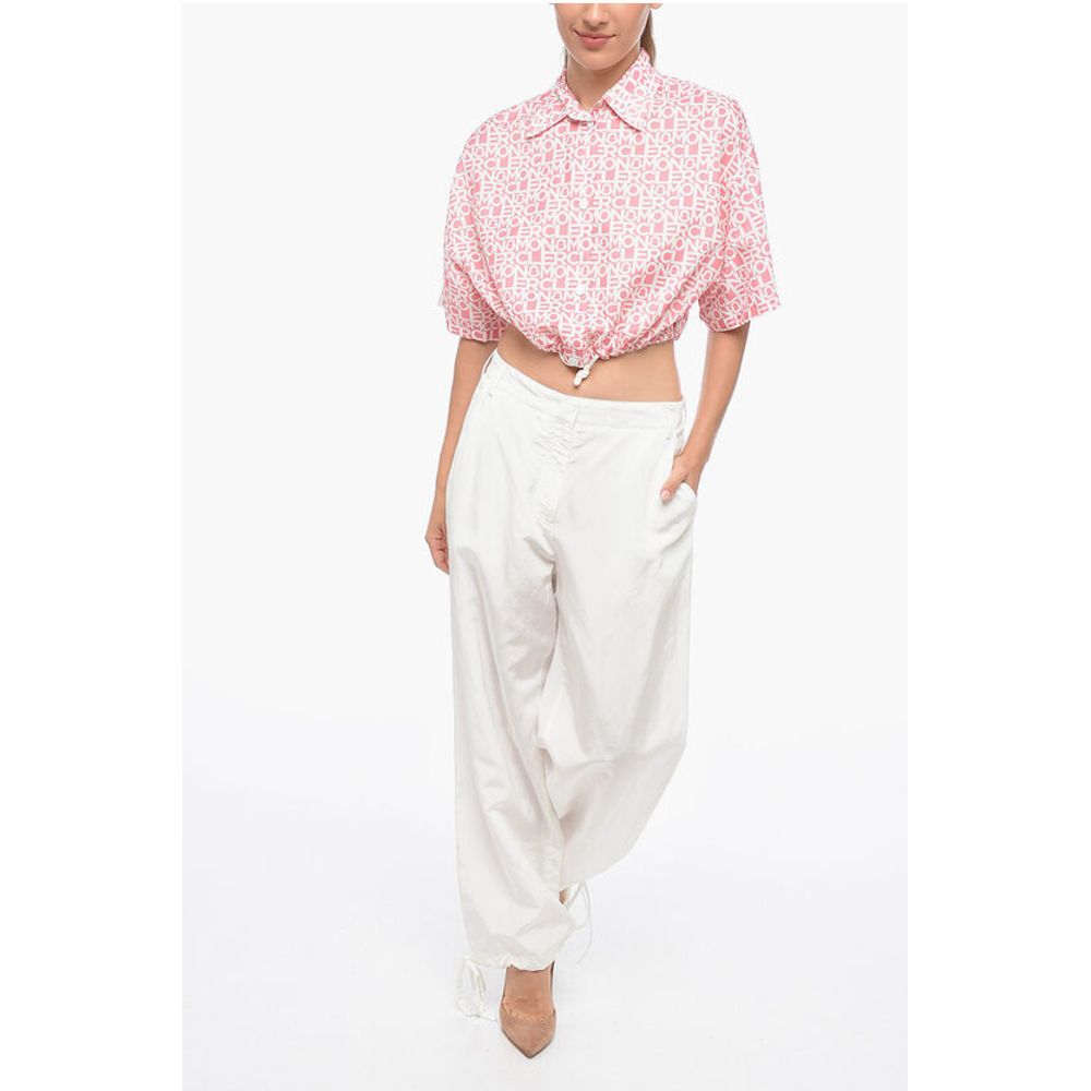 MSGM Flax Blend Pants with Drawtringed Cuffs