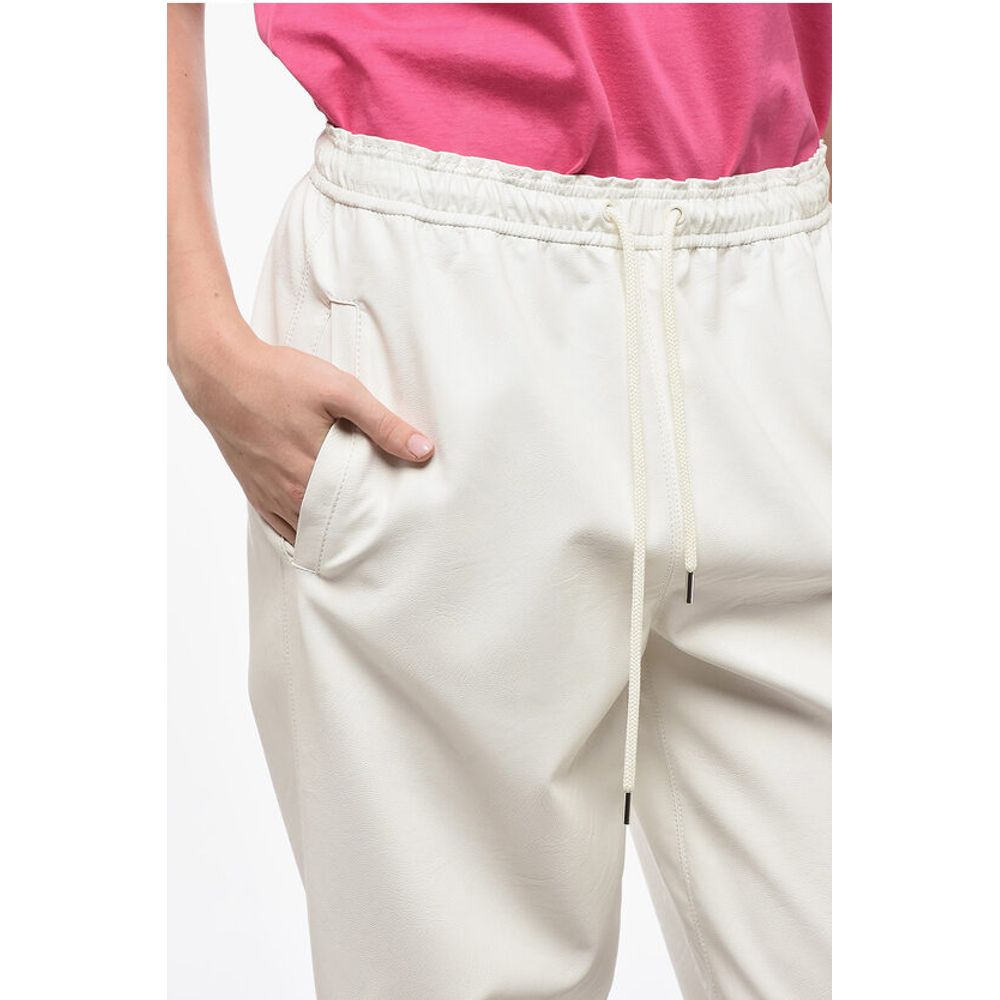 Stella McCartney SKIN FREE SKIN Eco-leather Sweatpants with Elastic Cuffs