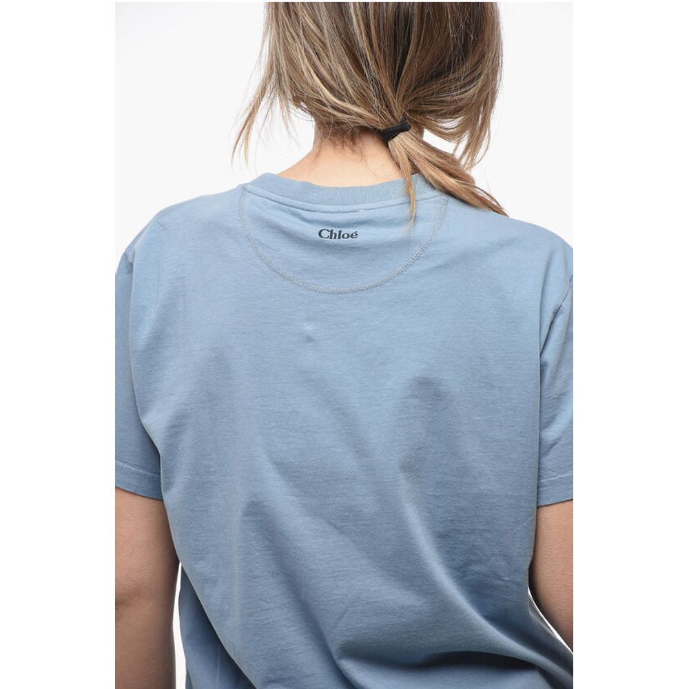 Chloé Crew Neck Monochrome Cotton T-Shirt