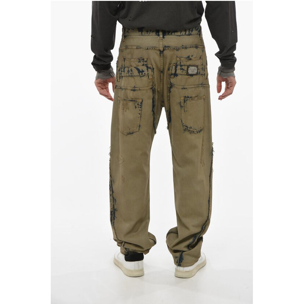 Dolce & Gabbana Vintage Wash Cargo Denims with Distressed Details 21cm