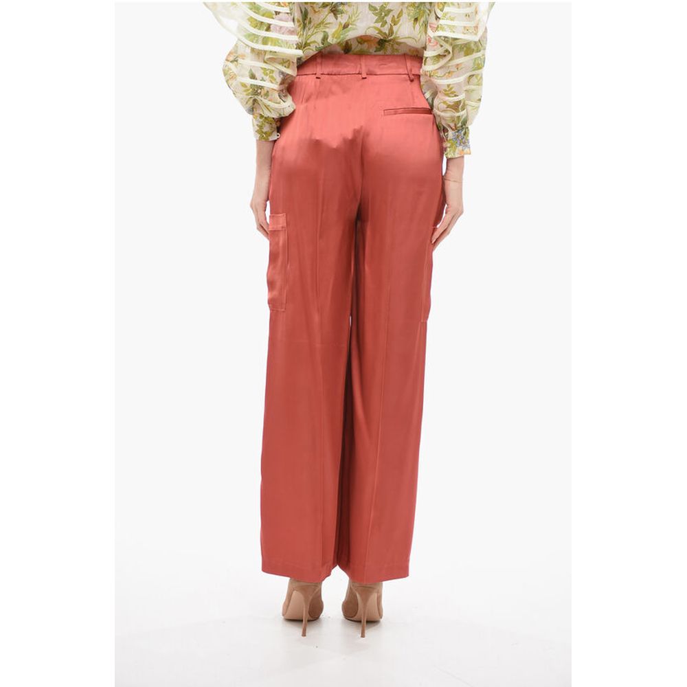 Loulou Studio Single Pleated Satin Wide Leg Pants