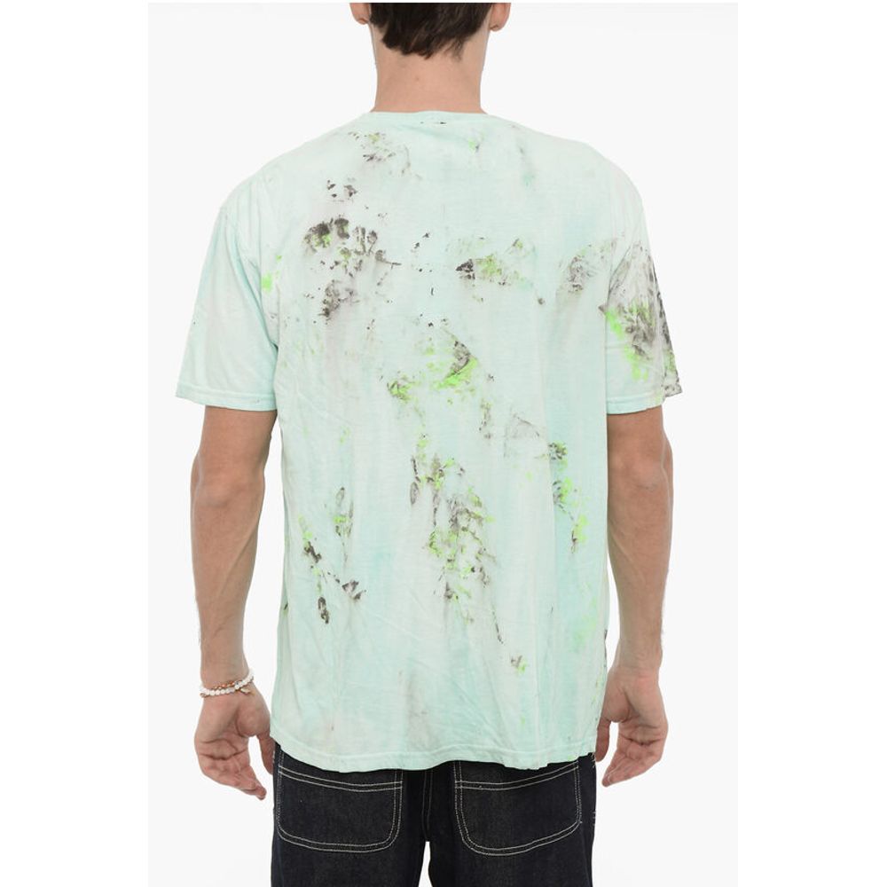 Westfall Dirty Effect Crew-neck T-Shirt with Front Print
