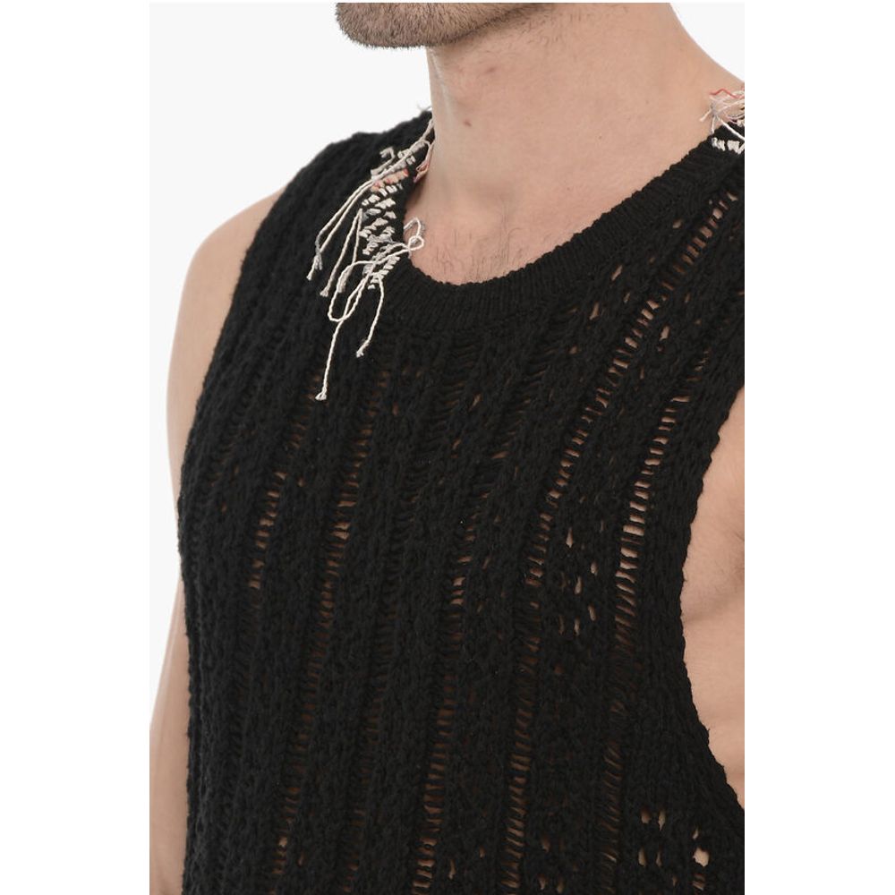 Andersson Bell Perforated Sleeveless GORDON Crew-neck Sweater with Fringes