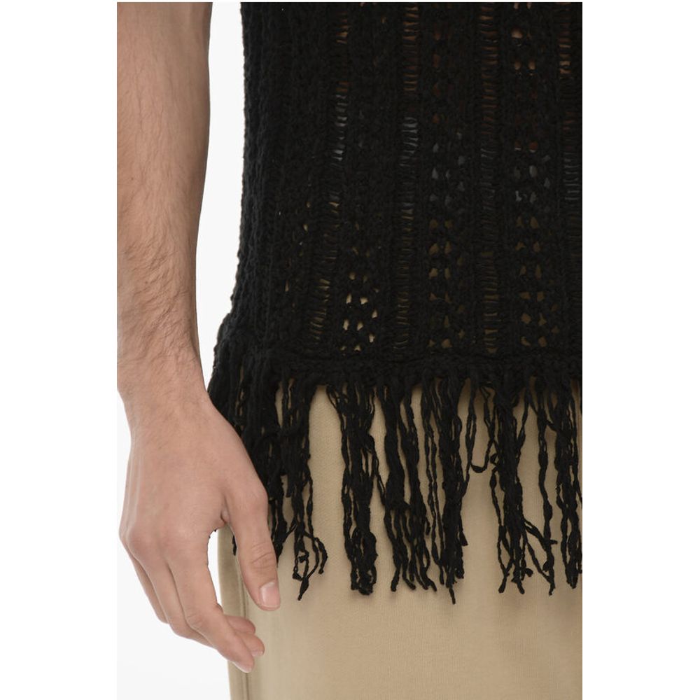 Andersson Bell Perforated Sleeveless GORDON Crew-neck Sweater with Fringes