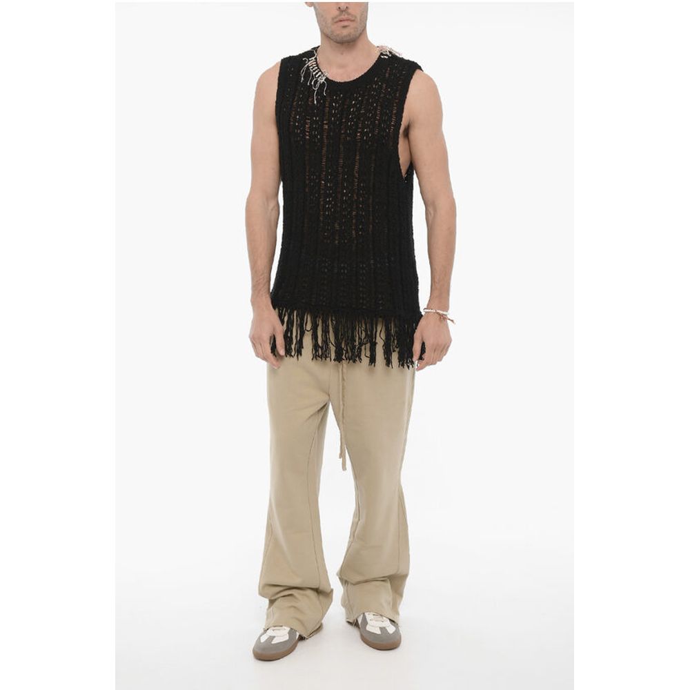 Andersson Bell Perforated Sleeveless GORDON Crew-neck Sweater with Fringes