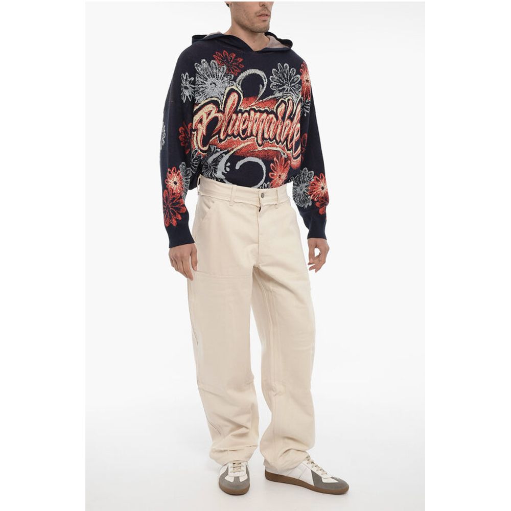 Airei Frayed Hem Twill Cotton Pants