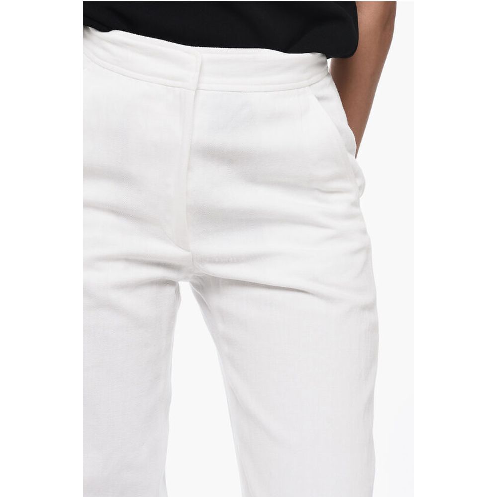 Dries Van Noten Linen Blend Straight Fit Pants