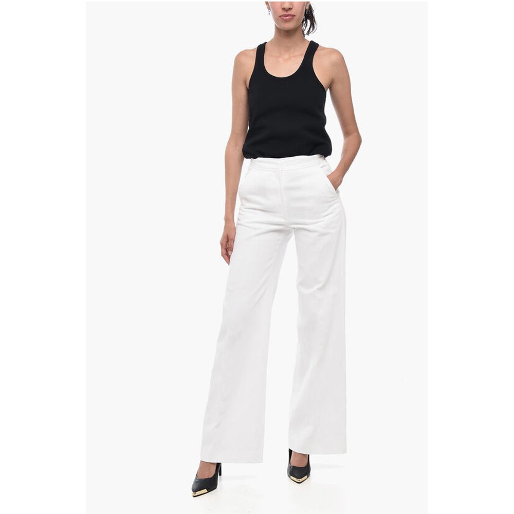 Dries Van Noten Linen Blend Straight Fit Pants