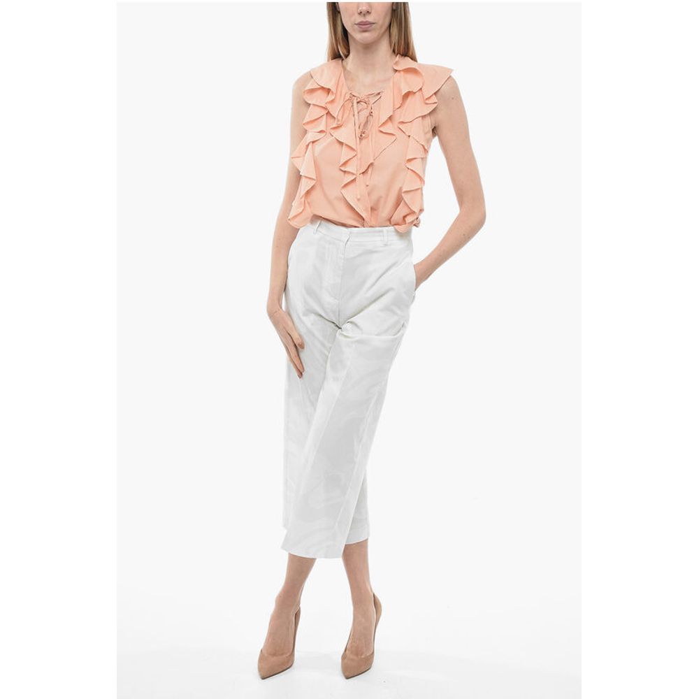 Etro Cotton Cropped Fit Palazzo Pants