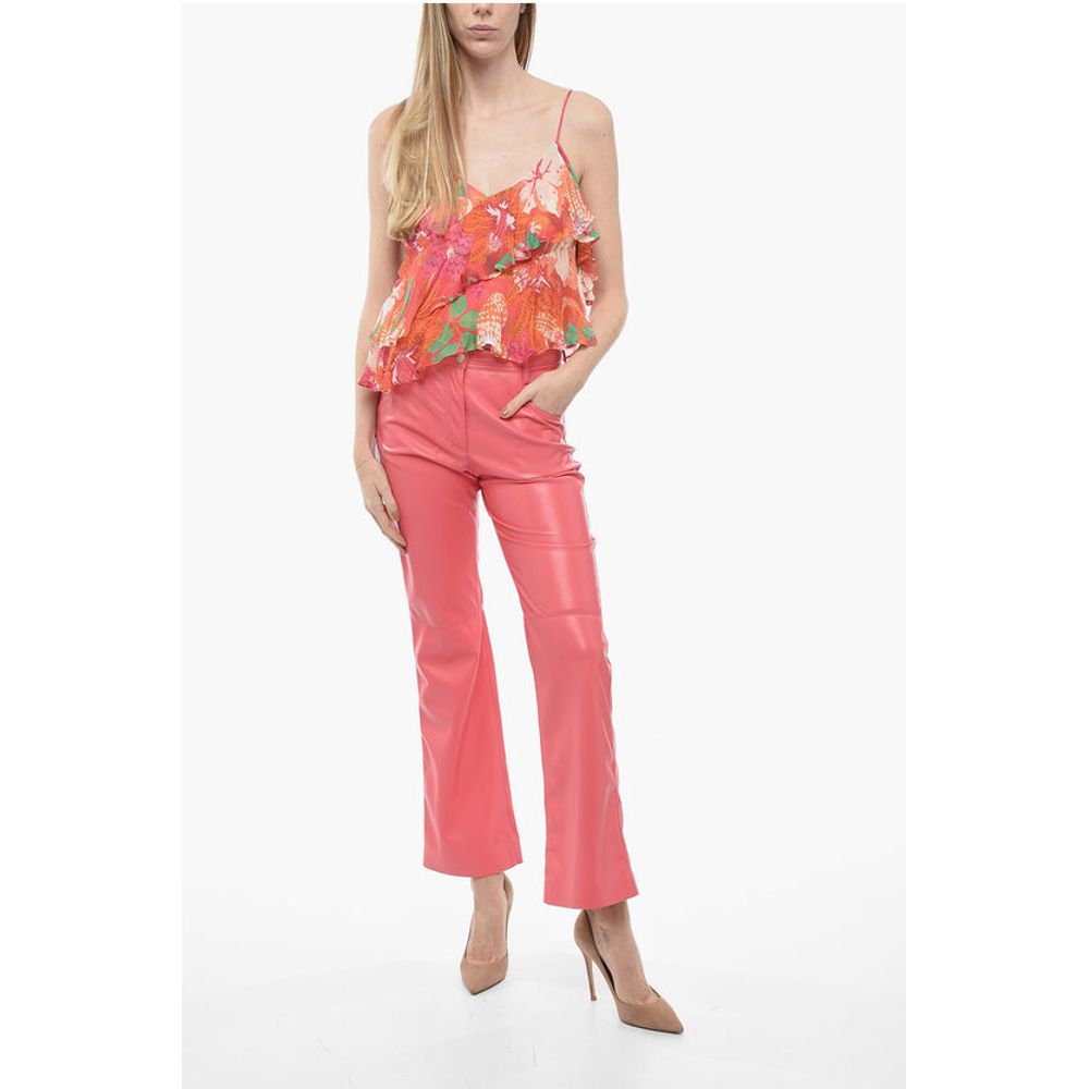 MSGM 5 Pocket Straight Fit Eco-leather Pants