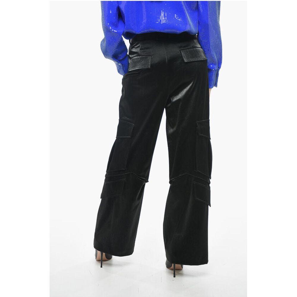 MSGM Satin Cargo Pants with Belt Loops